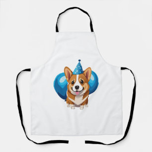 Blue Birthday Puppy Classic T-Shirt (1) Apron