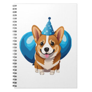 Blue Birthday Puppy Classic T-Shirt (1) Notebook