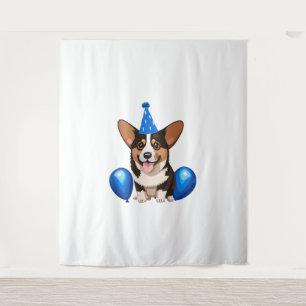 Blue Birthday Puppy Classic T-Shirt Tapestry