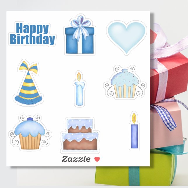  Blue Birthday Sticker Set (Creator Uploaded)