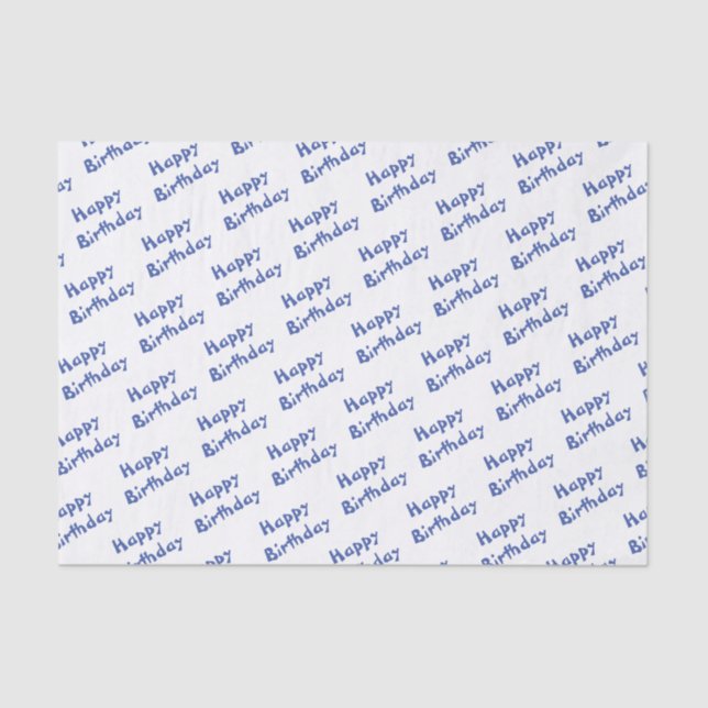 Blue Birthday Tissue Paper (Front)