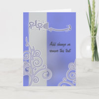 Blue bismillah Arabic calligraphy Islamic card