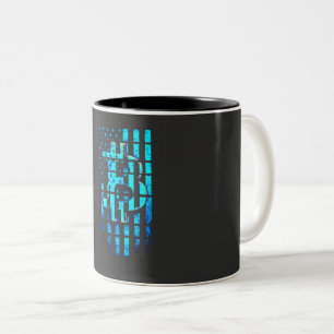 Blue Bitcoin T-shirt Two-Tone Coffee Mug