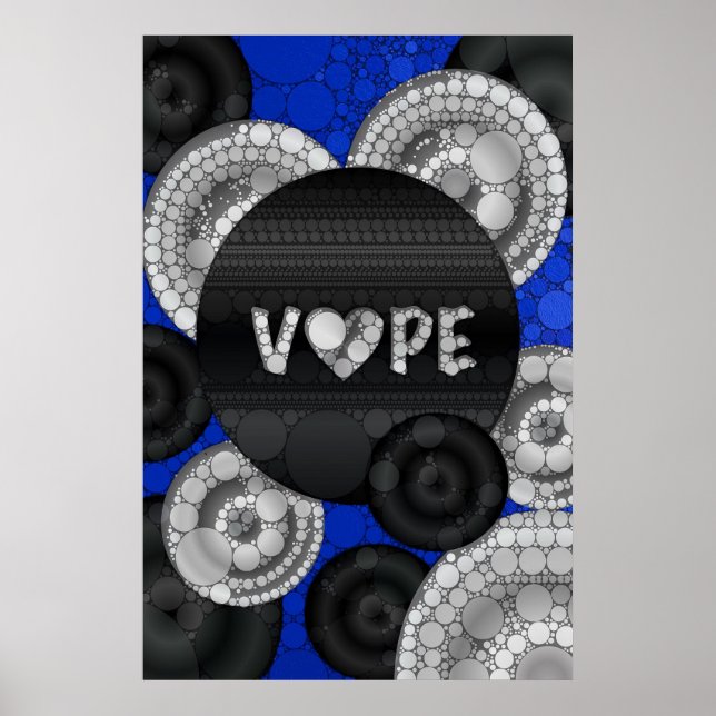 Blue Black 3D Vape Heart Poster (Front)