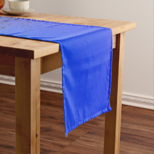 Blue Black Abstract Artwork Short Table Runner