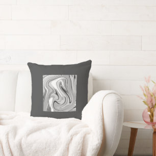 Blue black acrylic pour marble add your logo custo cushion