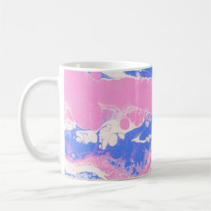 BLUE BLACK AND BROWN ABSTRACT PAINTING COFFEE MUG