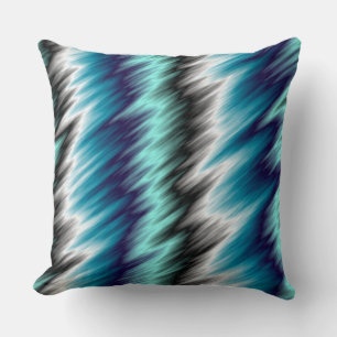 Blue black and white abstract cushion