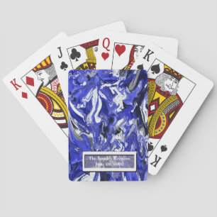 Blue, Black and White Abstract Playing Cards