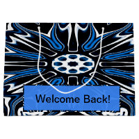 Blue, Black and White Estonia Flower Art