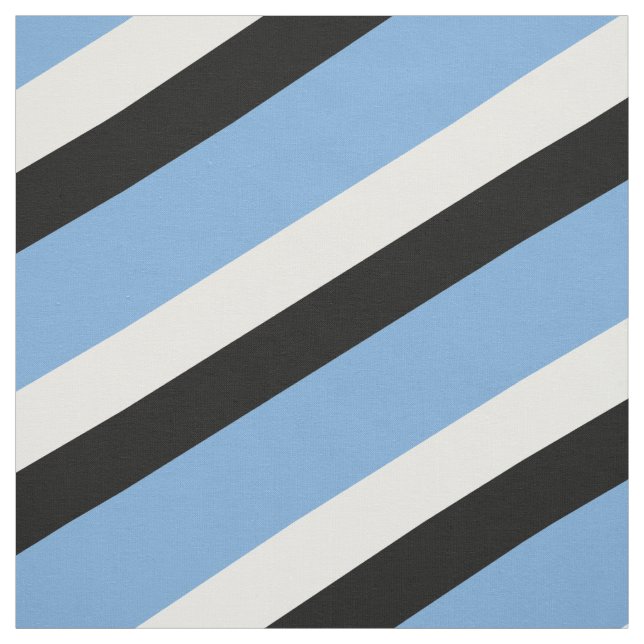 Blue, black and white striped pattern fabric (Swatch)