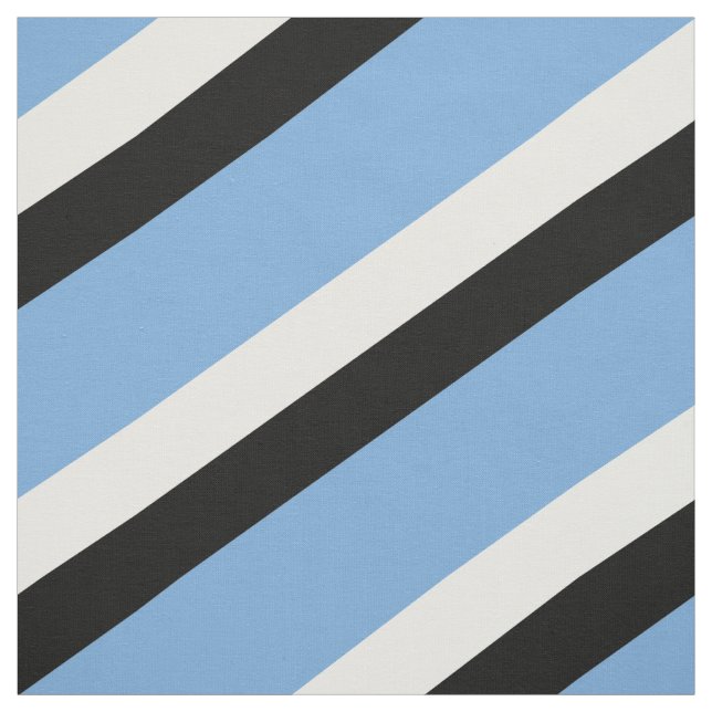 Blue, black and white striped pattern fabric (Swatch)