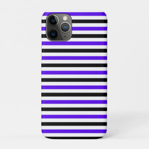 Blue Black and white stripes design iPhone 11 Pro Case