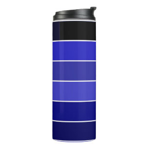 Blue, Black and White Stripes Thermal Tumbler
