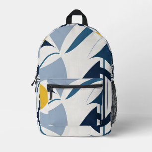 Blue Black and Yellow Abstract Backpack