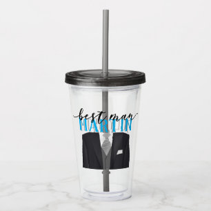 Blue & Black Bestman Water & Drinks Acrylic Tumbler