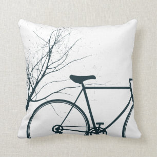 Blue black  bike throw pillow