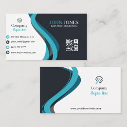 Blue & Black Business Cards 4 Pack of 100