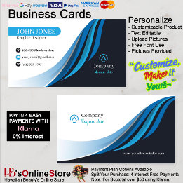 Blue & Black Business Cards 5 Pack of 100