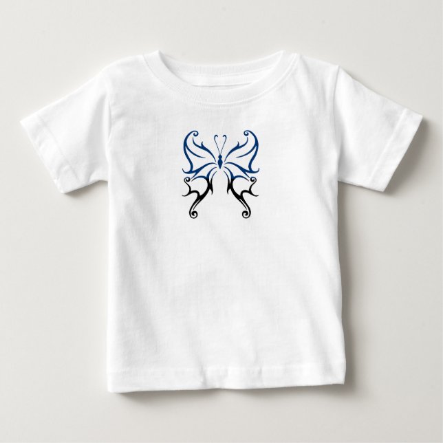 Blue Black Butterfly Baby T-Shirt (Front)