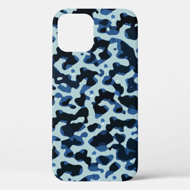 Blue Black Camo Abstract Pattern Case-Mate iPhone Case (Back)