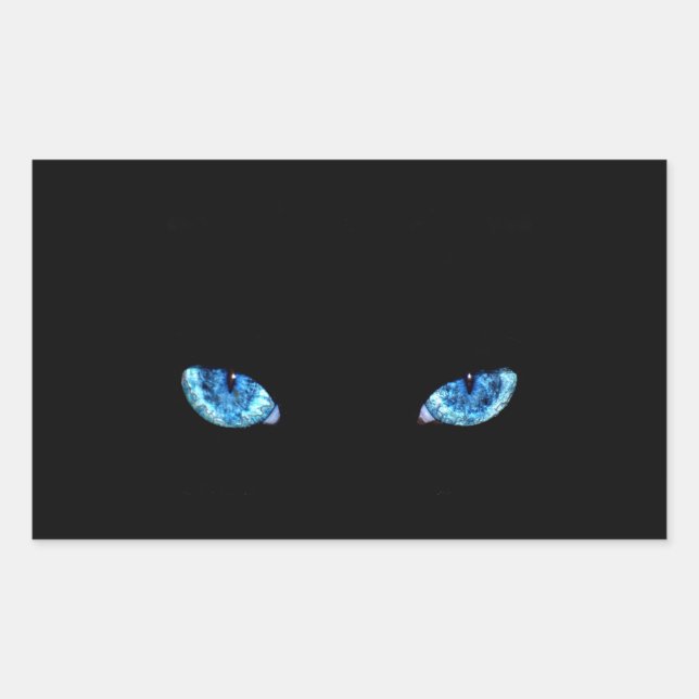Blue Black Cat Eyes Rectangular Sticker (Front)