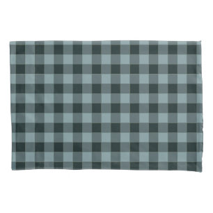Blue Black Chequered Gingham Pattern Pillowcase