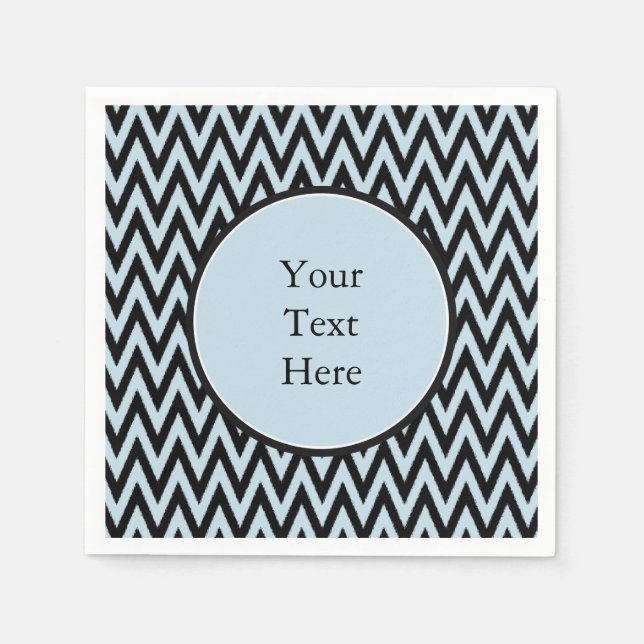Blue Black Chevron Napkin (Front)
