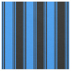 Blue & Black Coloured Pattern of Stripes Fabric