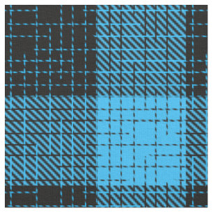 Blue Black Crosshatch Buffalo Check Fabric