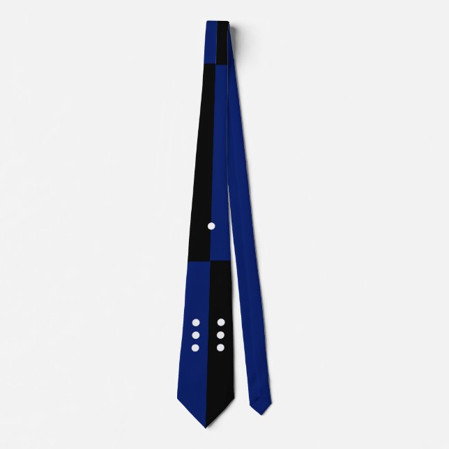 Blue/black dice bachelor party favour tie (Front)