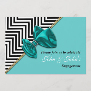 Blue black engagement anniversary CUSTOM Invitation