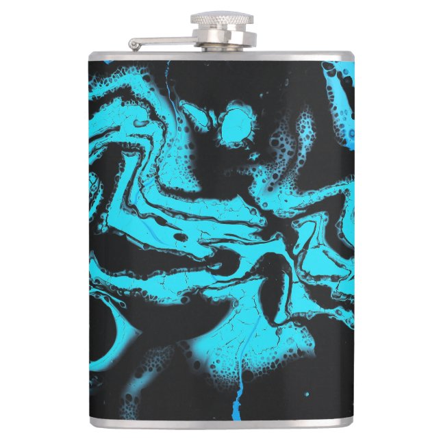 Blue & Black Flask - "When 2 Blues Meet Black" (Front)