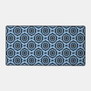 Blue Black Flower Seamless Pattern Desk Mat