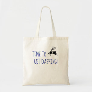 Blue Black Friday Shopping Get Dashing Reindeer Tote Bag