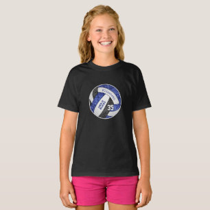 Blue black girly volleyball team colours T-Shirt