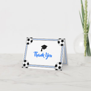 Blue & Black Graduation Thank You Card