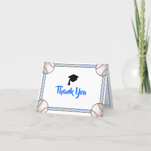 Blue & Black Graduation Thank You Card