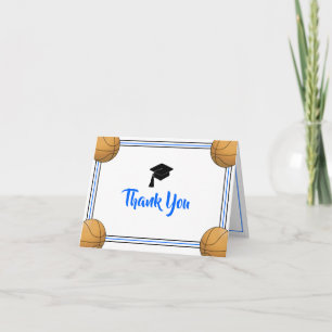 Blue & Black Graduation Thank You Card