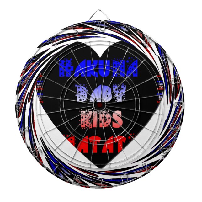 Blue Black Hakuna Matata Baby Kids Design.png Dartboard (Front)