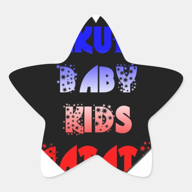 Blue Black Hakuna Matata Baby Kids Design.png Star Sticker (Front)