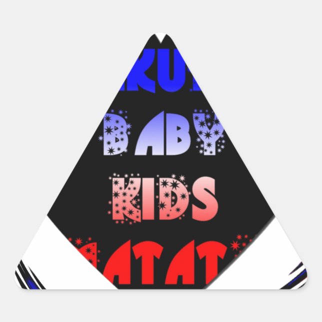 Blue Black Hakuna Matata Baby Kids Design.png Triangle Sticker (Front)