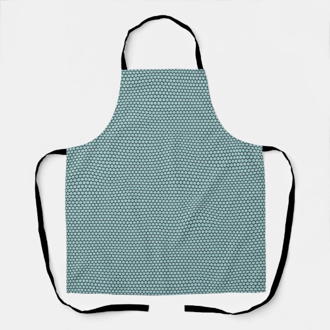 Blue Black Hexagon Pattern Apron (Front)