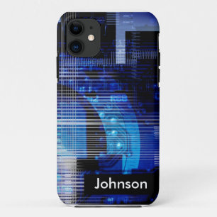 Blue black high tech design custom iphone 5 case