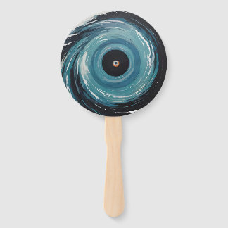 Blue Black Hole Drain Spiral Effect Hand Fan