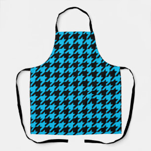Blue Black Houndstooth Check Apron