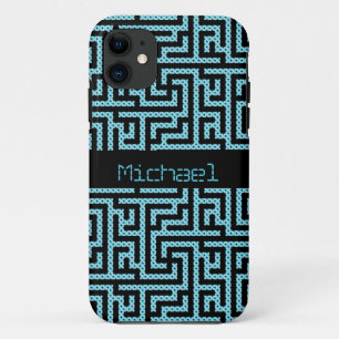 Blue & Black Labyrinth iPhone 11 Case