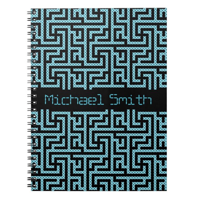 Blue & Black Labyrinth Notebook (Front)