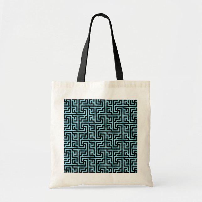 Blue & Black Labyrinth Tote Bag (Front)