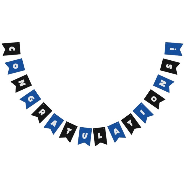 Blue & Black Male Corporate Congratulations Custom Bunting (All)